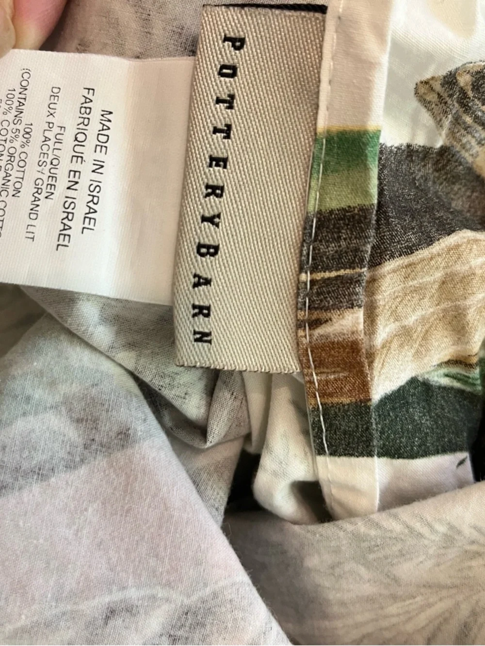 Pottery Barn Duvet Cover Fauna Birds Full/Queen White Cotton Woodsy Cabin Charm